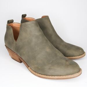 DV Dolce Vita Womens Dellia Booties‎ Size 7.5 Suede Leather Olive Green Braided